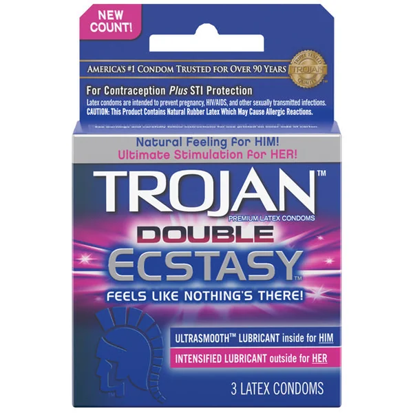 Trojan Double Ecstasy Condom - Box Of 3