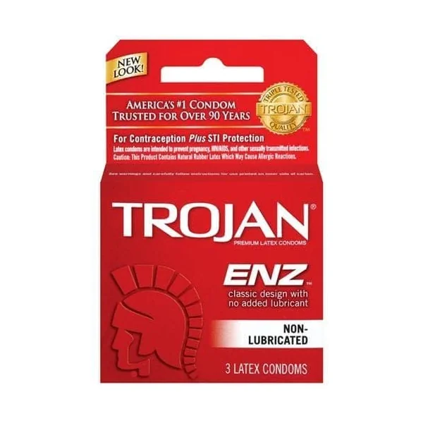 Trojan Enz Non-Lubricated Condoms - 3 Pack