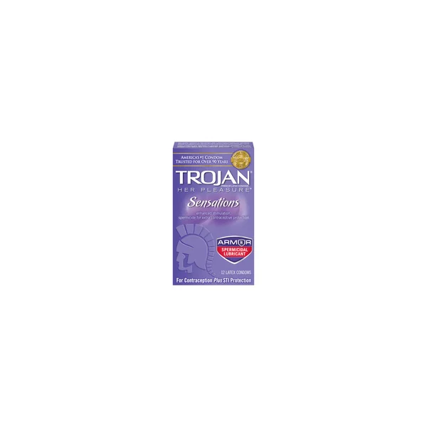 TROJAN HER PLEASURE SENSATIONS ARMOR SPERMICIDAL 12PK