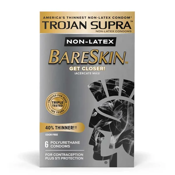 Trojan Supra Microsheer Non Latex Lubricated Condoms 6 Pack