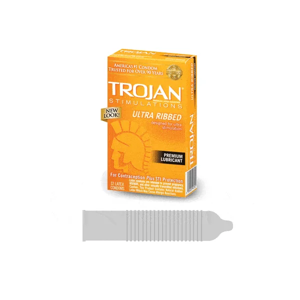 Trojan Ultra Ribbed 12 Pk