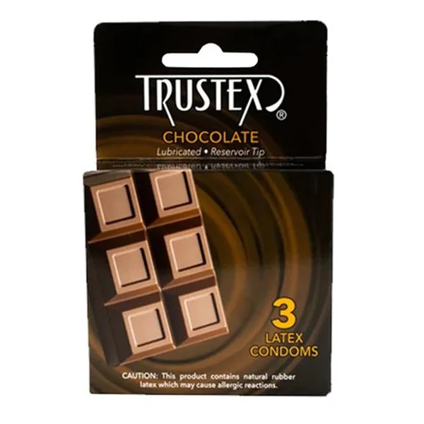 Trustex Flavored Lubricated Condoms - 3 Pack - Chocolate