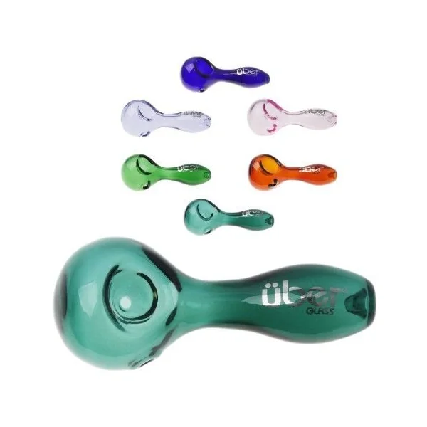 Uber Glass 3.5in Spoon Clear Assorted Colors