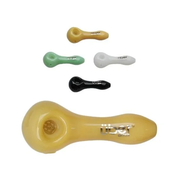 Uber Glass 4inSpoon W/Built In Screen Assorted Solid Colors
