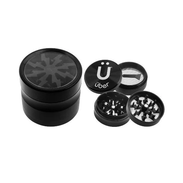 Uber Grinder 2.0 Grinder 2.5in 4pc CNC W/Screen Black