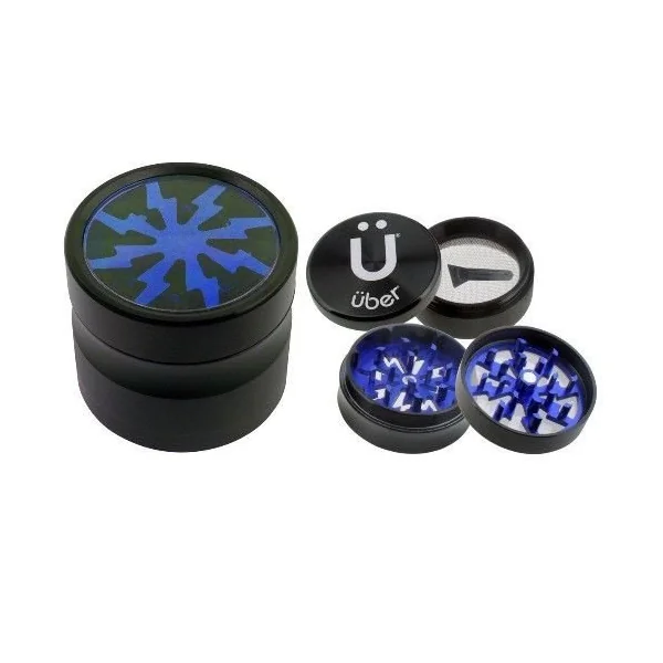 Uber Grinder 2.0 Grinder 2in 4pc CNC W/Screen Blue