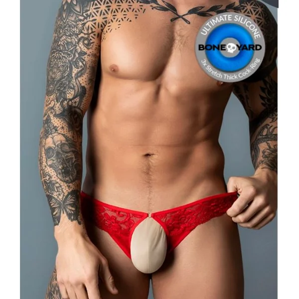 ULTIMATE DUO CRC OPEN RING THONG RED S/M