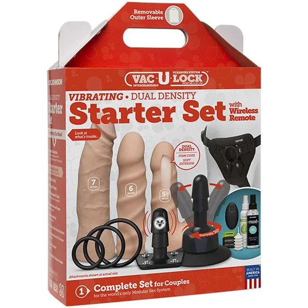 Vac-U-Lock - Vibrating Dual Density Starter Set - Vibrating With Wireless Remote