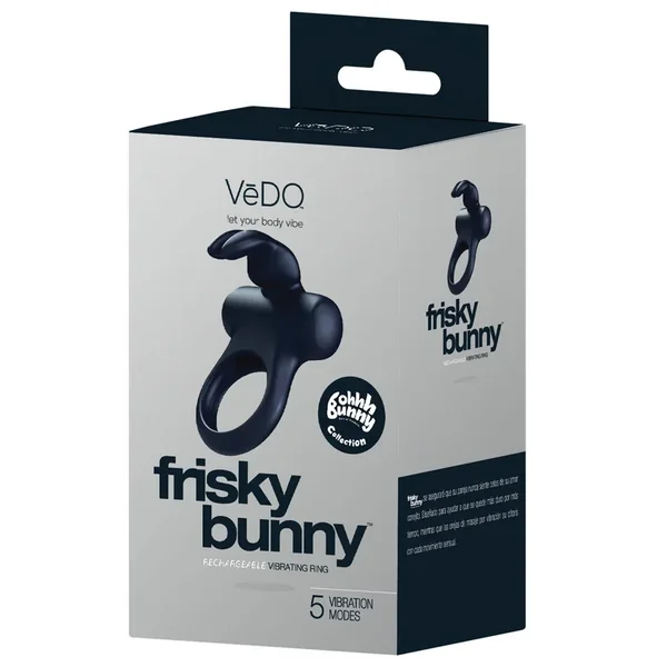 VeDO Frisky Bunny Rechargeable Vibrating Ring – Black Pearl