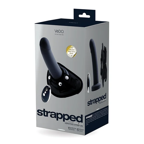VEDO STRAPPED RECHARGEABLE STRAP ON JUST BLACK