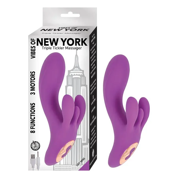 VIBES OF NEW YORK TRIPLE TICKLER MASSAGER PURPLE
