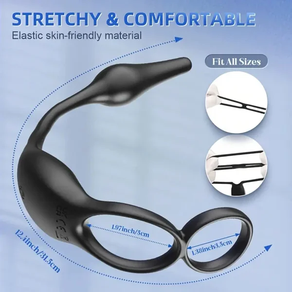 Vibrating Anal Plug Cum Locking Ring 7 Vibration Modes Penis Rings