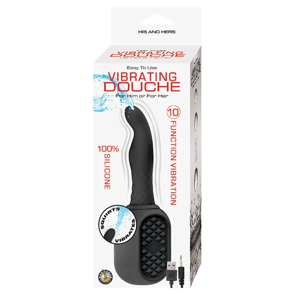 Vibrating Douche Silicone - Black