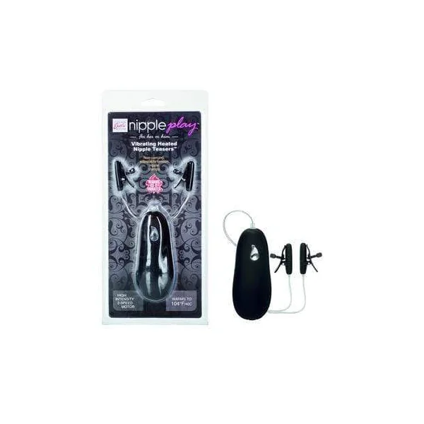Vibrating Heated Nipple Teasers - Black