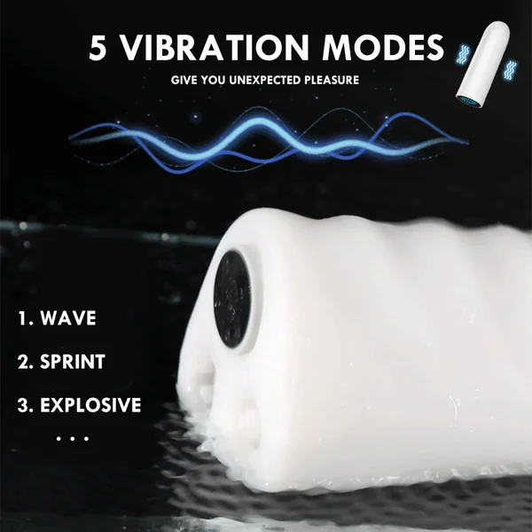 Vibrating Pocket Pussy Male Masturbator - 3 Masturbation Sleeve Vaginal Penis Massager