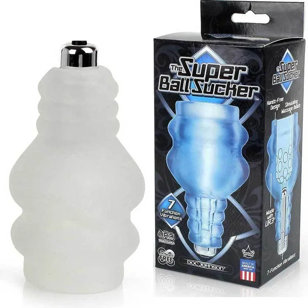 Vibrating Testicle Massager Doc Johnson Super Ball Sucker Sex Toy for Men