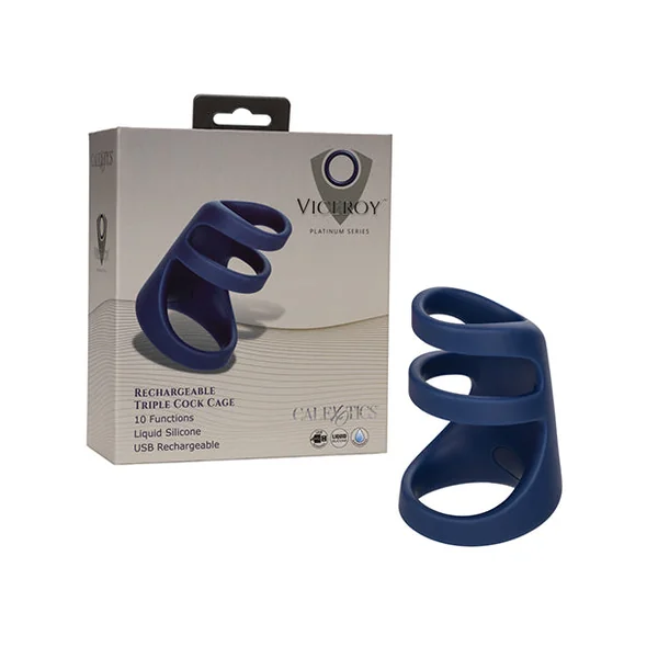Viceroy Rechargeable Triple Cock Cage - Navy