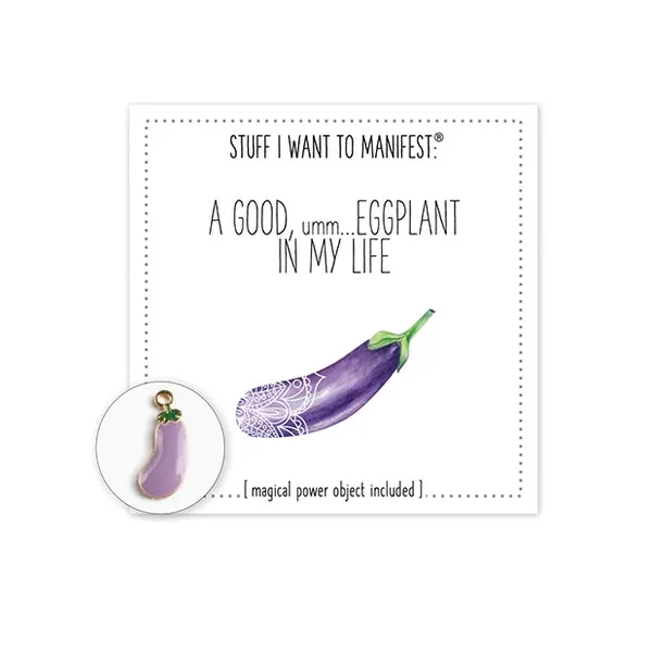 Warm Human A Good Eggplant In My Life Mini Card & Charm