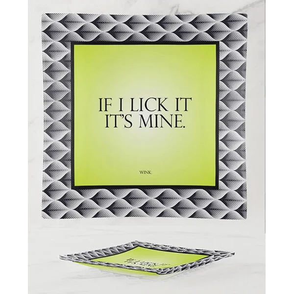 Warm Human If I Lick It It’s Mine Glass Trinket Tray