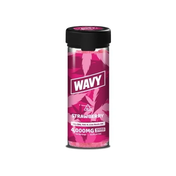 Wavy 4,000mg 40ct Live Resin Gummies Strawberry