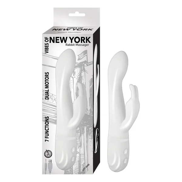 (WD) VIBES OF NEW YORK RABBIT MASSAGER WHITE