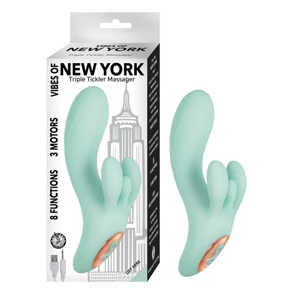 (WD) VIBES OF NEW YORK TRIPLE TICKLER MASSAGER AQUA