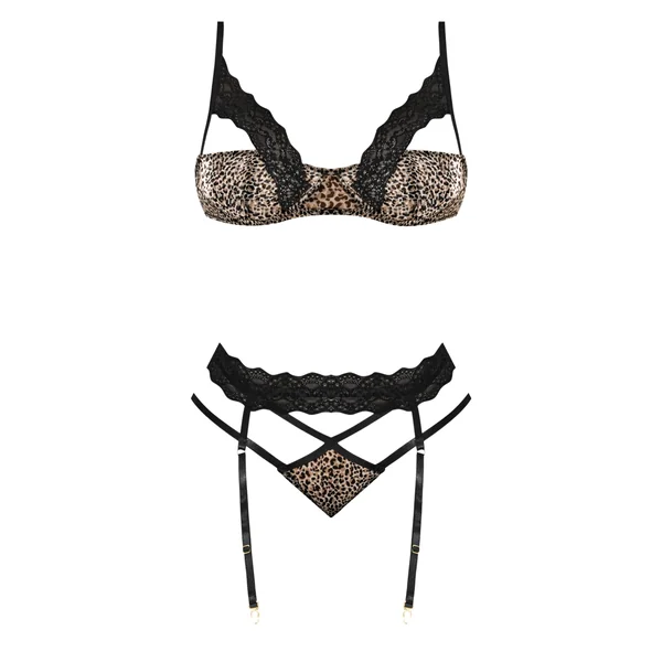 (WD)PURRFECT BRA & GARTER PANT LEOPARD 2XL