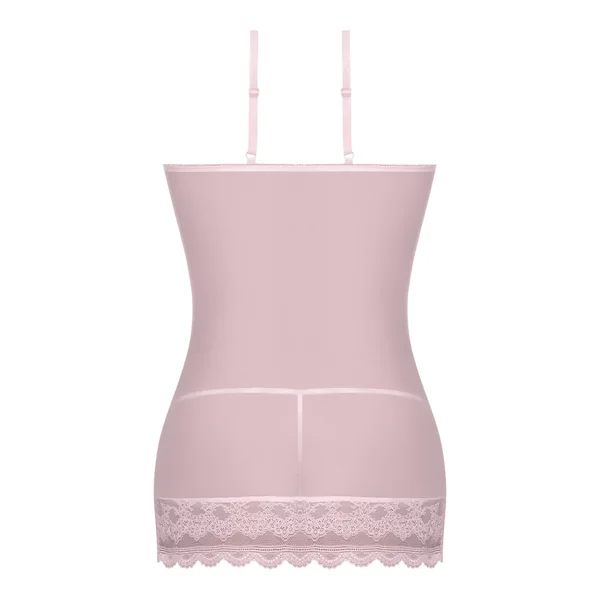 (WD)SEABREEZE LACE UP CHEMISE SET BLUSH S/M