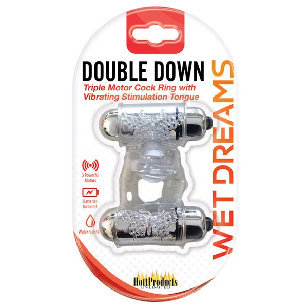 Wet Dreams Double Down Vibrating Cockring W-bullet