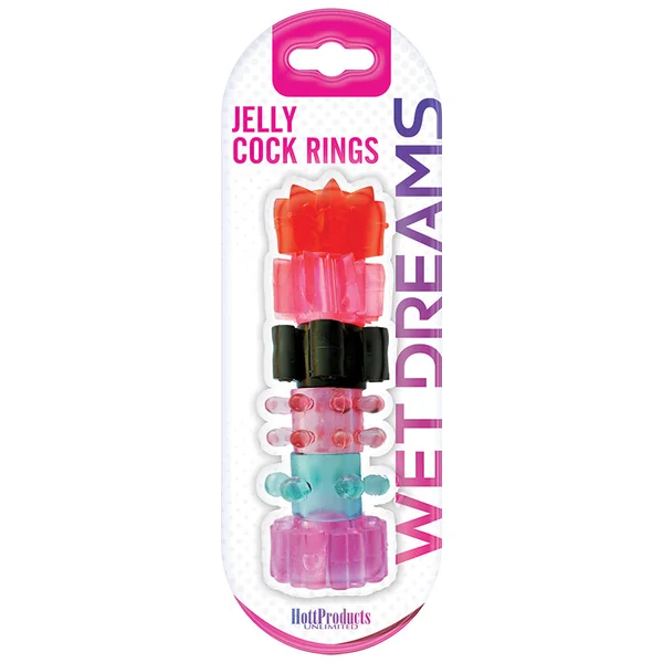 Wet Dreams Jelly Stars Cock Rings - Assorted Colors (6 Pack)