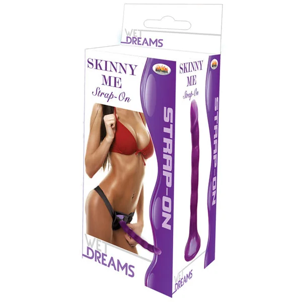 Wet Dreams Skinny Me 7" Strap On W-harness - Purple