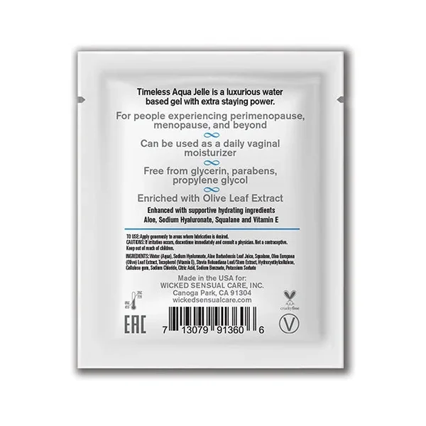 Wicked Sensual Care Simply Timeless Jelle Water Based Lubricant – .2 oz