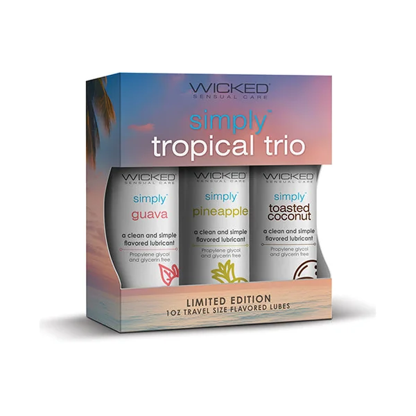 Wicked Sensual Care Tropical Trio Travel Size Flavored Lubes - 1 oz Bottles