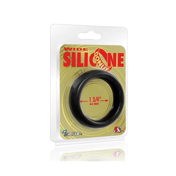 Wide Silicone Donut - Black - 1.75-Inch Diameter