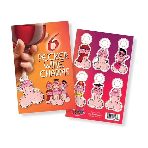 Willy Pecker Wine Charms by Ozze Creations