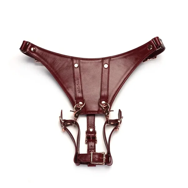Wine Red Collection Leather Deluxe Hands-Free Wand Harness