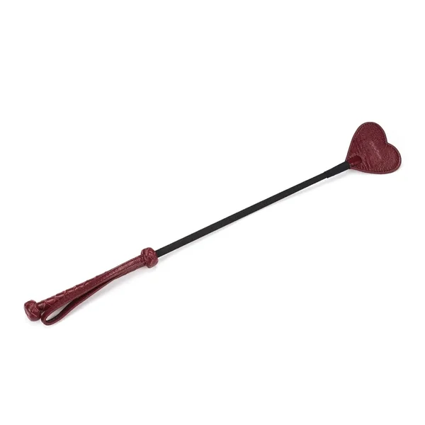 Wine Red Collection Leather Heart-Shaped Riding Crop