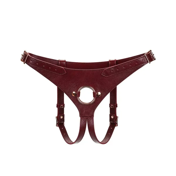 Wine Red Collection Leather Strap-on Harness