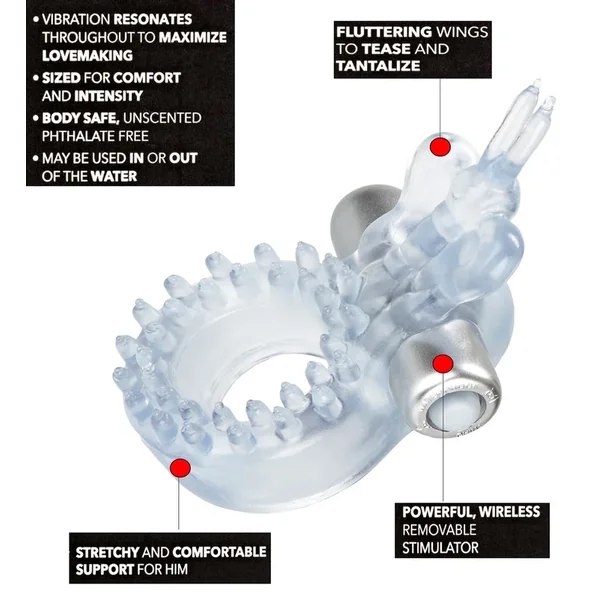 Wireless Butterfly Vibrating Penis Ring Erection Enhancer Waterproof