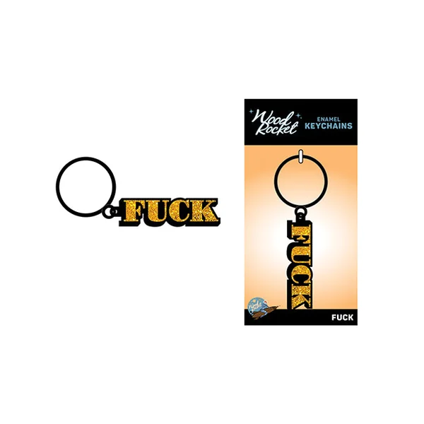 Wood Rocket Fuck Keychain