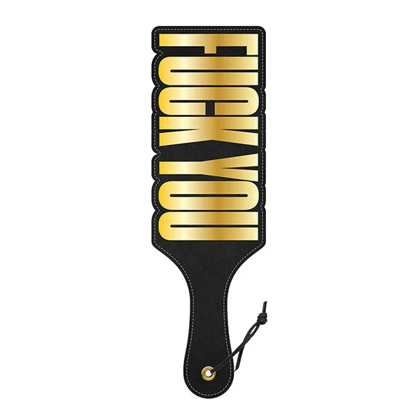 Wood Rocket Fuck You Paddle - Black/gold
