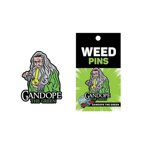 Wood Rocket Weed Gandope The Green Large Pin - Multi Color