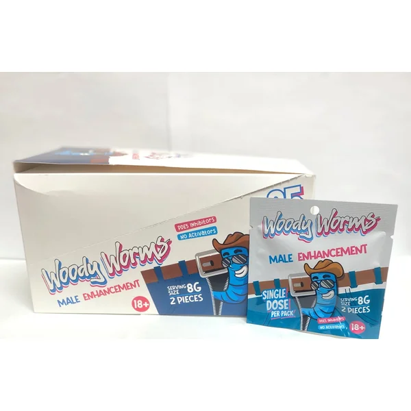Woody Worms Gummy 25 Ct Display - Single Dose Per Pack- (Net)