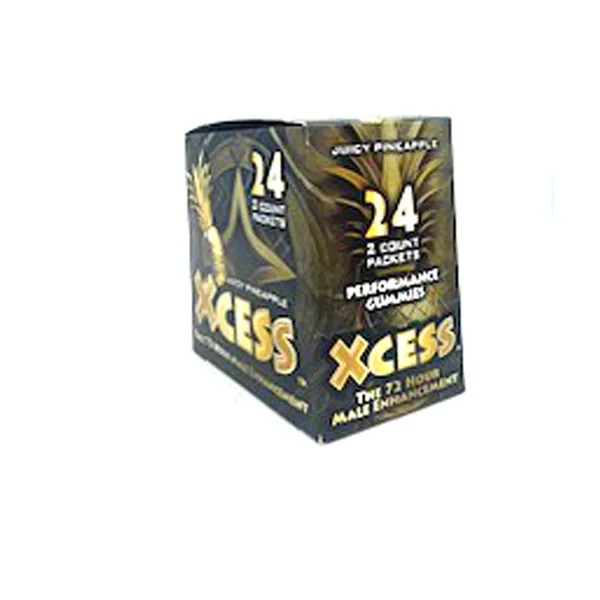 Xcess Cube Gummy 2 Count 24 Pcs Display - Male Enhancement - Juicy Pineapple