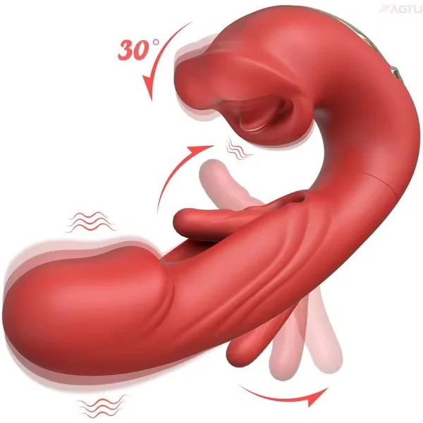 Xdragon Oronova Flapping Kissing Mouth Toy Flapers Sex Toy Twin Rose Thrusting G Spot Vibrator Massage Flapping Clit Vibrator - Kissing Mouth & Vibration