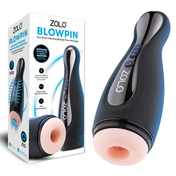 Zolo Blowpin – Flesh USB Rechargeable Auto Sucking and Vibrating Masturbator
