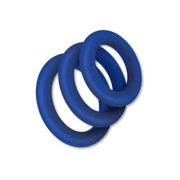 Zolo Extra Thick Silicone Cock Ring 3 Pack Blue